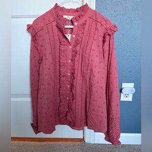 Boden Rose Ruffle Blouse